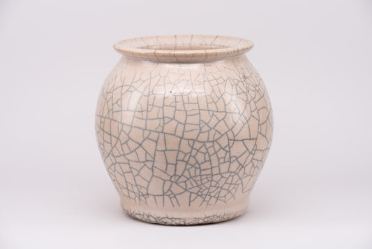 White Crackle Vessel