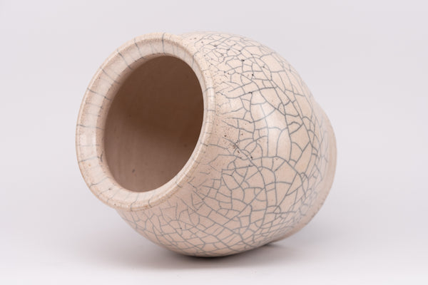 White Crackle Vessel